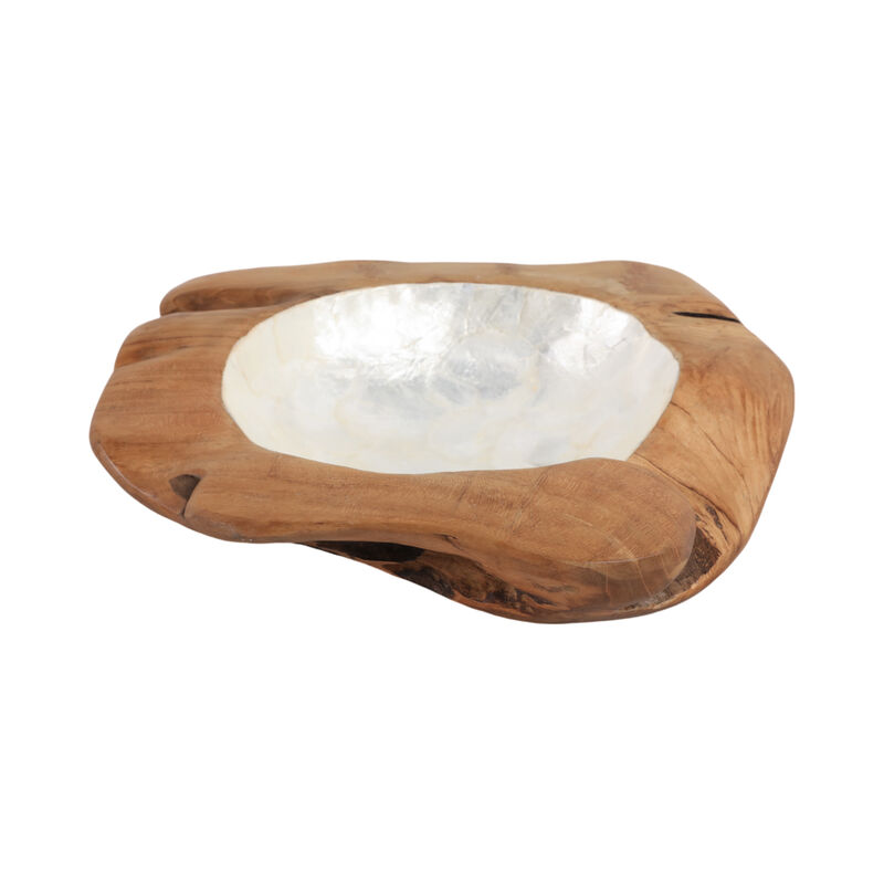 12" Teakwood Bowl W/Capiz image number 3
