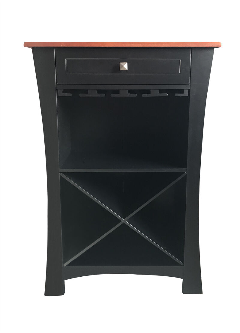 Kings Brand Hiland Bar Cabinet Wine Storage With Glass Holders & Drawer