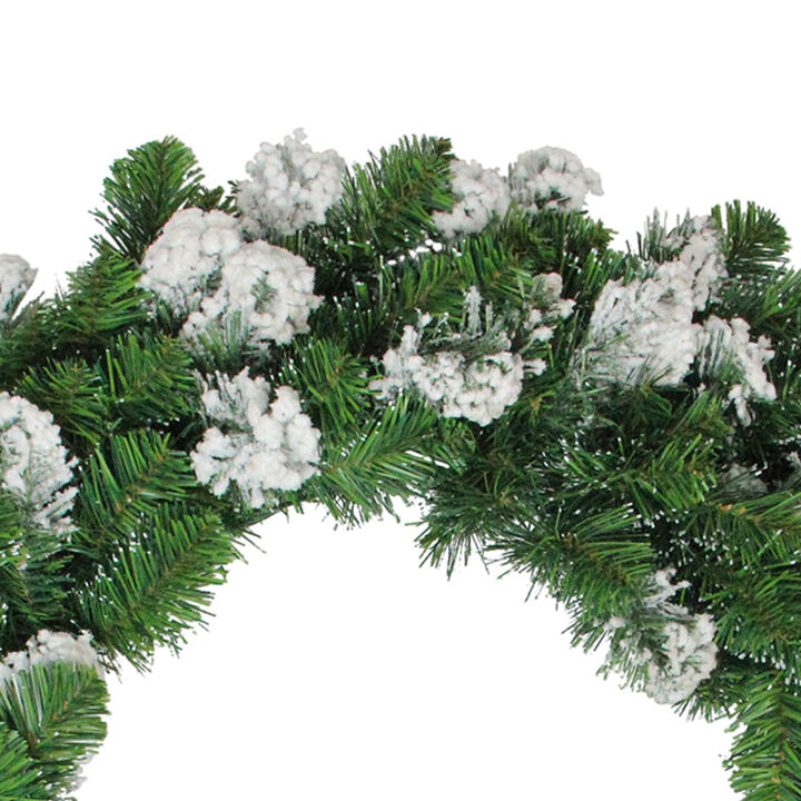 Snowy Flocked Colorado Pine Artificial Christmas Wreath  30-Inch  Unlit
