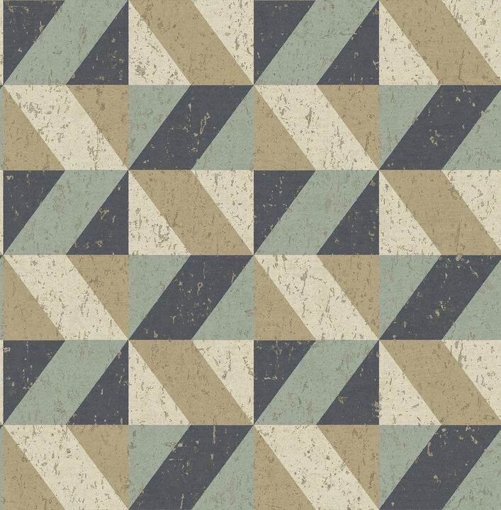 Cerium Multicolor Concrete Geometric Wallpaper