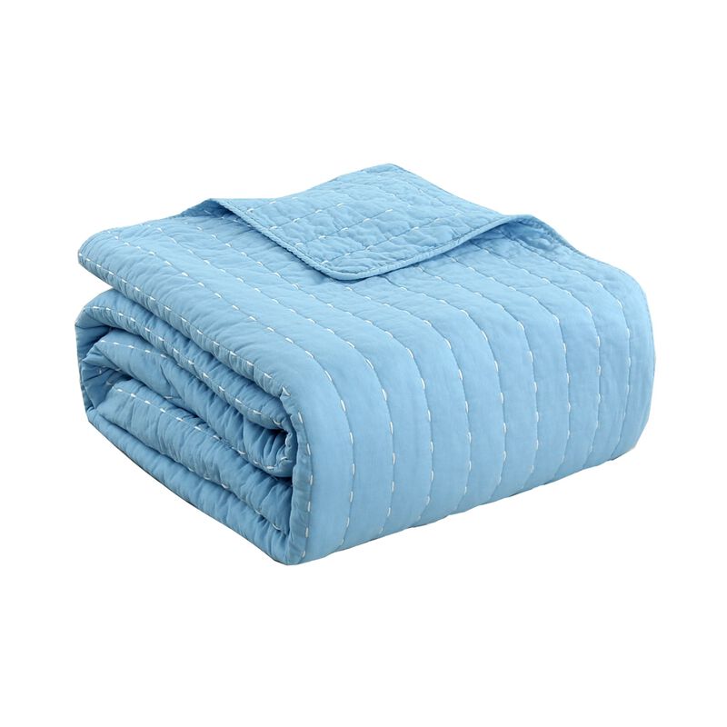 MarCielo 3 PCS 100% Cotton Oversized Bedspread Set Stitching