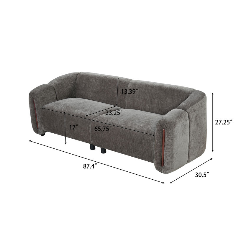 Vixba 87.4" Modern Curved Block Sofa image number 6