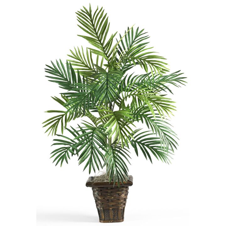 HomPlanti Areca Palm w/Wicker Basket Silk Plant