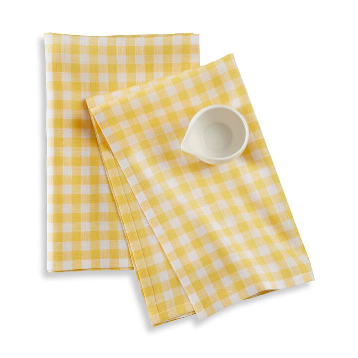 Linen Kitchen Towels - Gingham Check