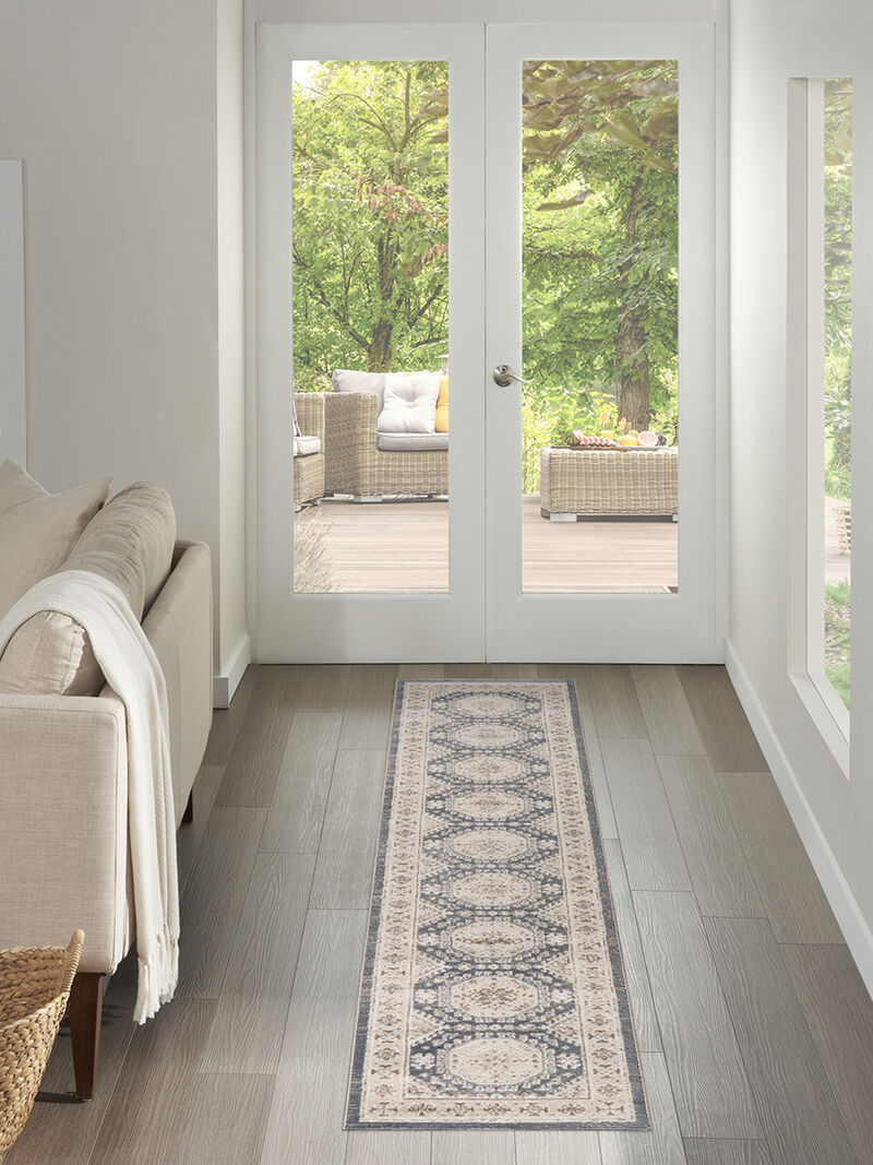 Serenity Home SRH01 Ivory/Blue 2'2" x 7'6" Rug