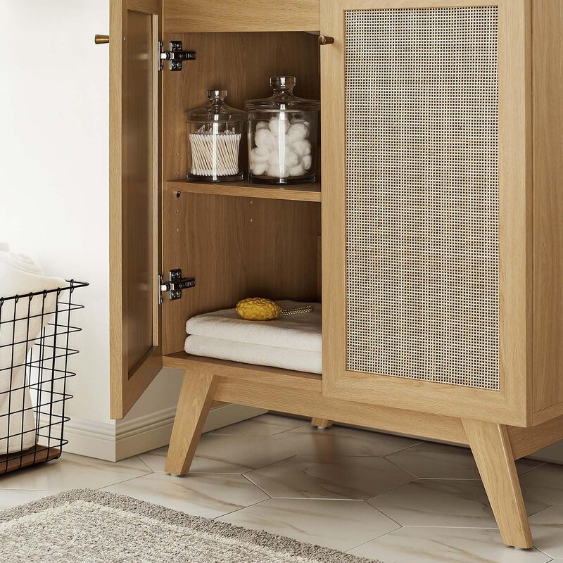 Modway Soma Bathroom Vanity, 30 Inch Single, Oak White image number 4