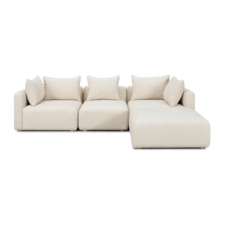 Hangover Textured Fabric 4-Piece Modular Sectional