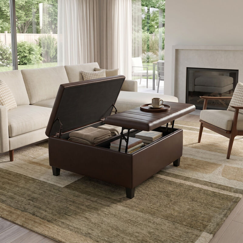 Simpli Home Ellis Coffee Table Storage Ottoman image number 9
