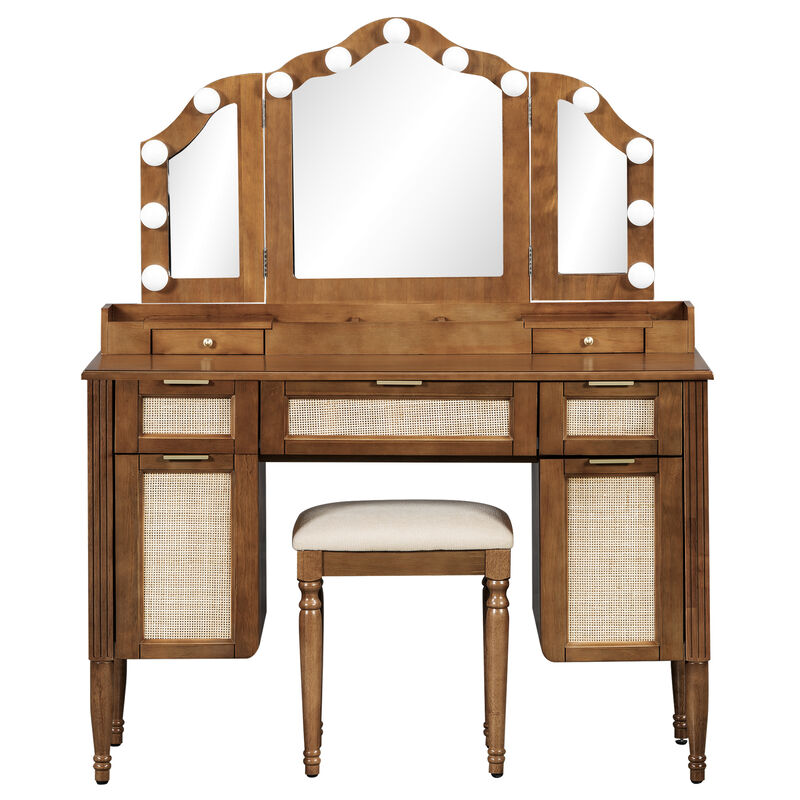 Merax Bohemian Hollywood LED Makeup Vanity Table image number 0