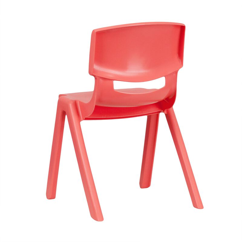 Flash Furniture Whitney 2 Pack Red Plastic Stackable School Chair with 13.25" Seat Height image number 4