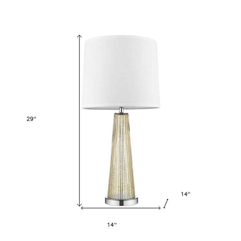 HomeRoots 29" Champagne Glass Buffet Lamp With Off White Empire Shade image number 3