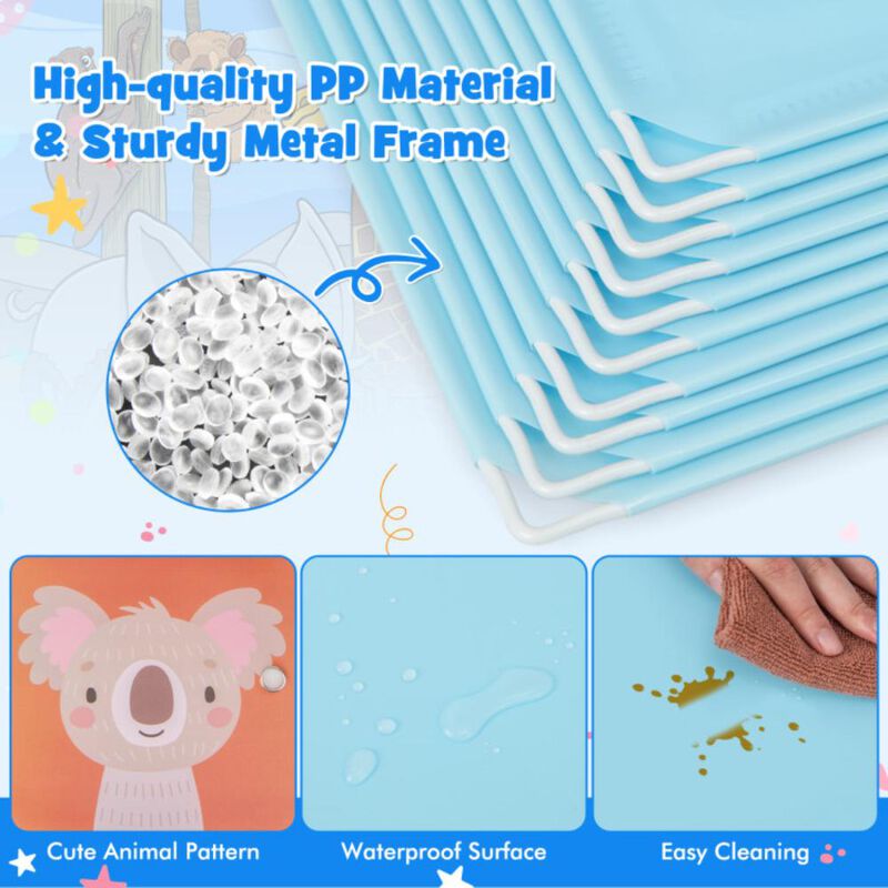 Hivvago 12 Cube Kids Wardrobe Closet with Hanging Section and Doors