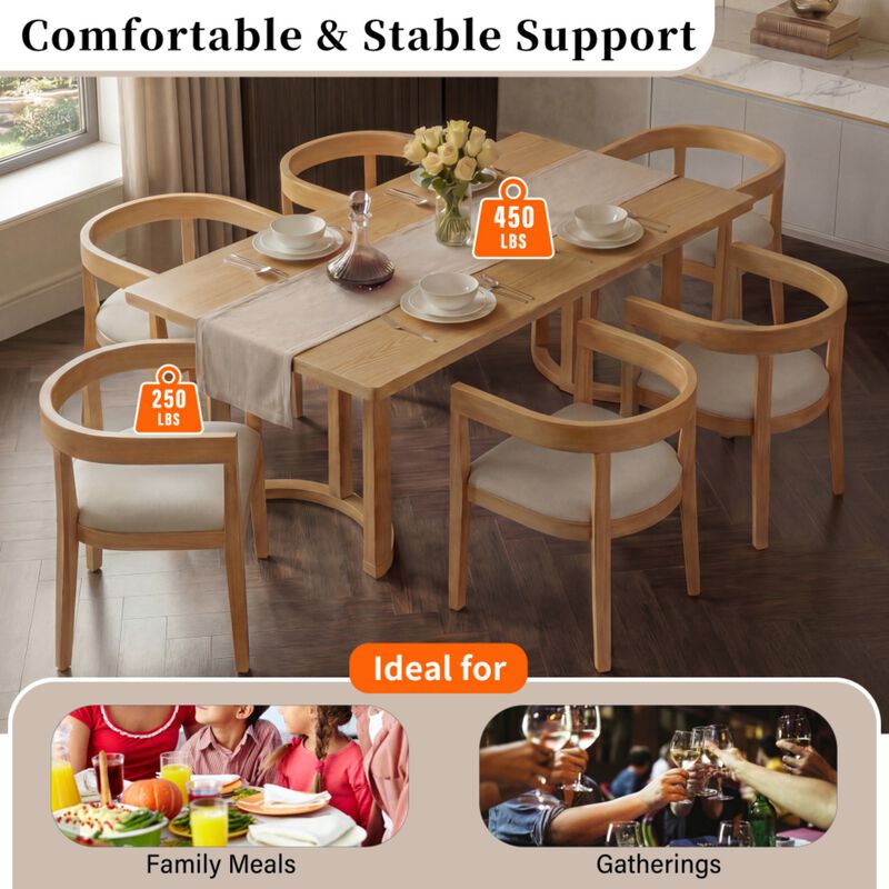 Curquu 7‑Piece Modern Farmhouse Dining Set image number 4