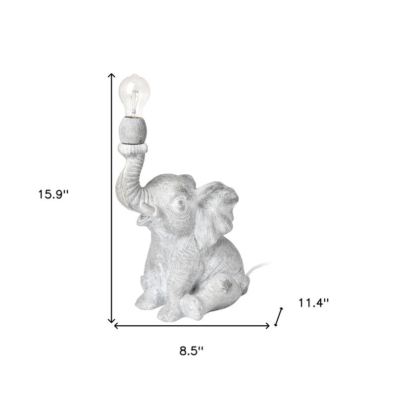 HomeRoots 16" Gray Lamp Base LED image number 5