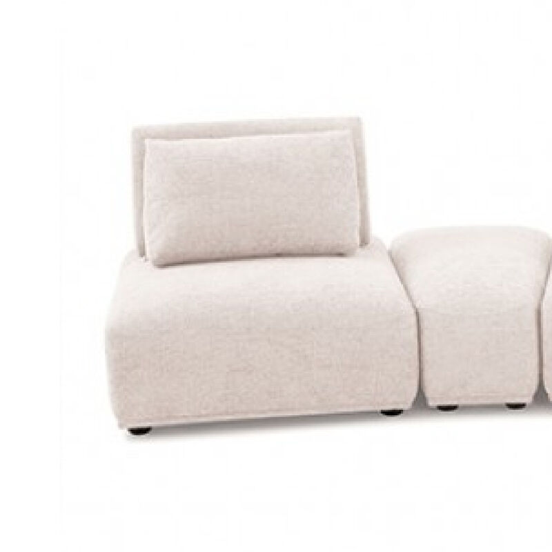 Stavan Modular Curved 3 Seat Sofa, Light Brown Boucle Adjustable Backs image number 3