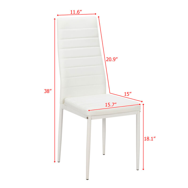 4pcs Elegant High Backrest Dining Chairs Assembled with Stripping Texture for Stylish and Comfortable Seating image number 2