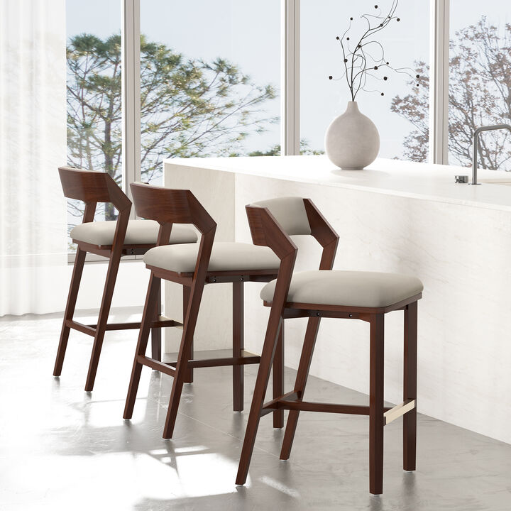 Patricia Beige Barstools (Set of 3)