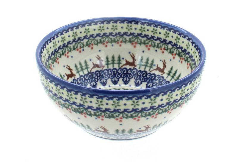 Blue Rose Polish Pottery Fairy Meadow Cereal/Soup Bowl