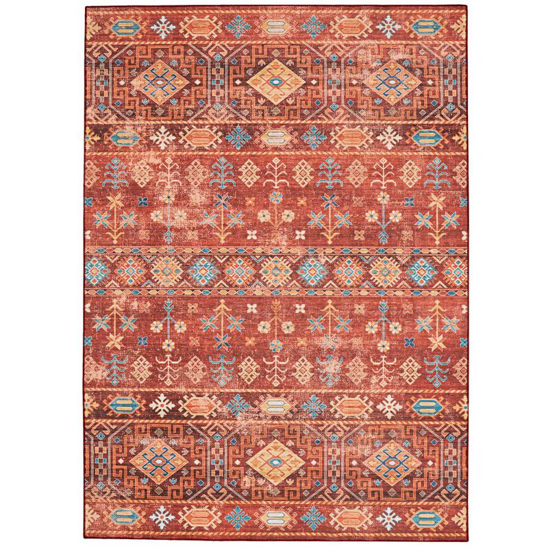 Linon Washable Devlin Red/Ivory, Rug image number 0