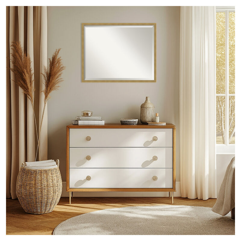 Incline Beveled Wood Framed Wall Mirror image number 7