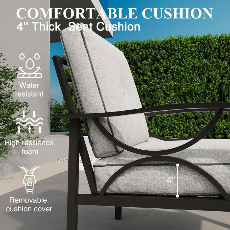 Tobuf 4-Piece Metal Patio Furniture Set image number 9