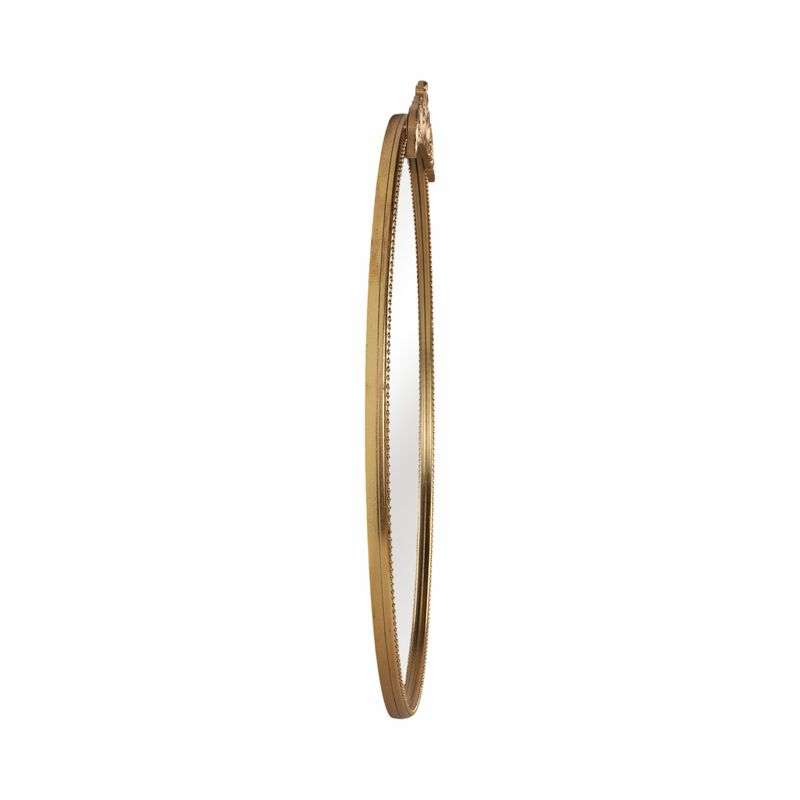 36" Fleur Applique Round Mirror, Gold Wb image number 2