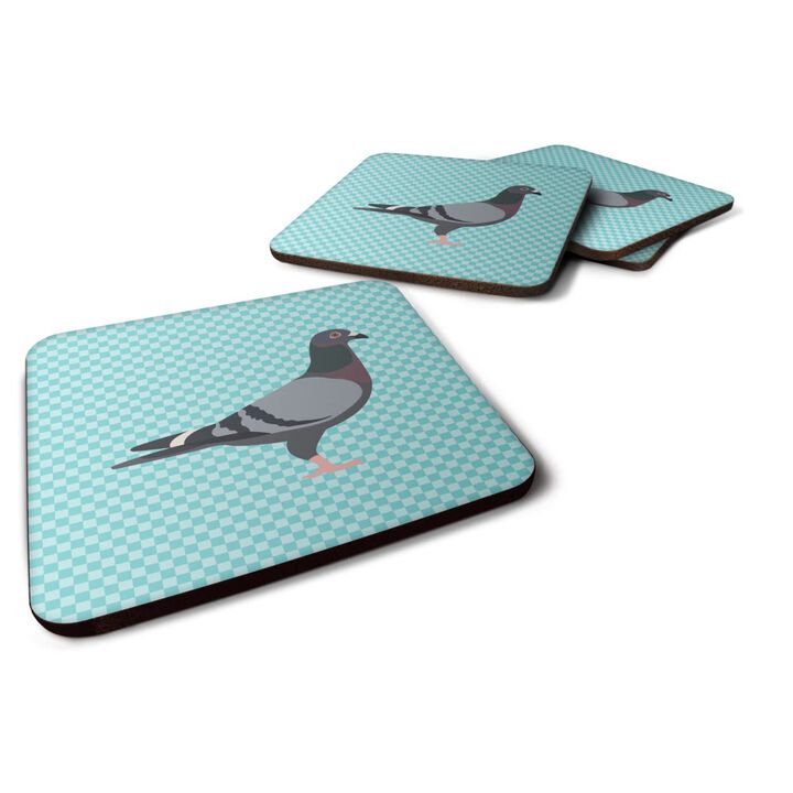 Caroline's Treasures Racing Pigeon Blue Check Decorative coasters, 3.5, Multicolor