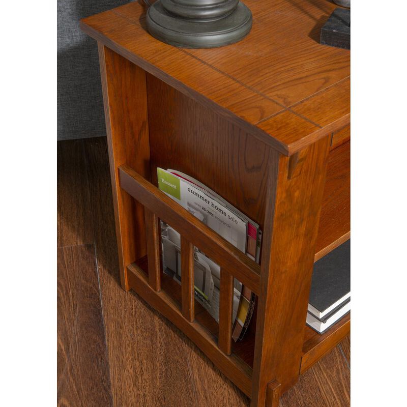 Linon Mission Oak Cabinet Table image number 2