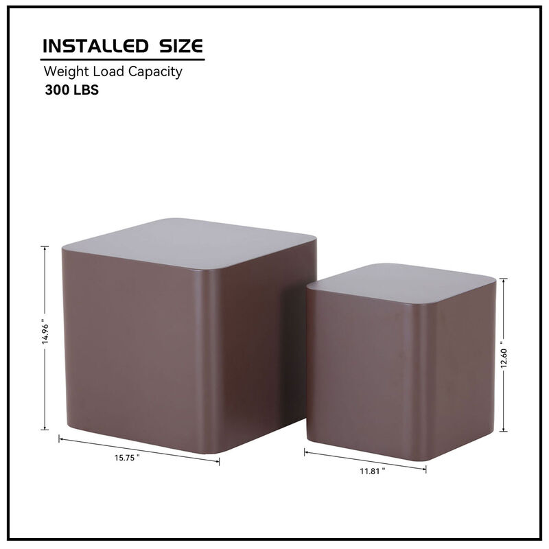MDF Nesting table set of 2 Chocolate Brown image number 8