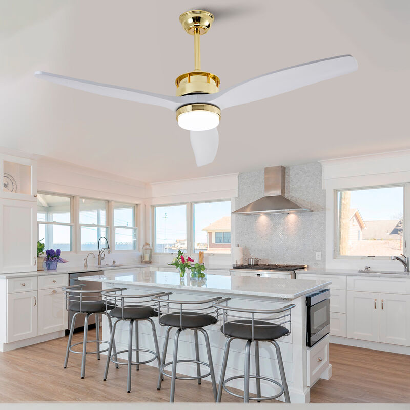 ELEMENT ACE 52 Inch Ceiling Fan with Dimmable LED Light and Remote Control, Quiet Reversible DC Motor, 6 Adjustable Speeds for Bedroom Living Room Patio Use image number 7