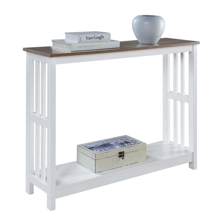 Convenience Concepts Mission Console Table, Driftwood/White