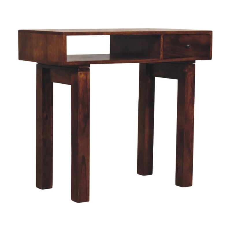 Artisan Furniture Solid Wood Tula 1 Drawer Chestnut Writing Desk , Brown image number 3