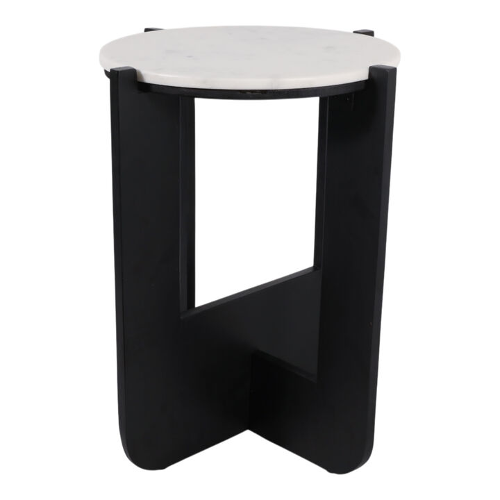 Criss-Cross Marble Top Accent Table