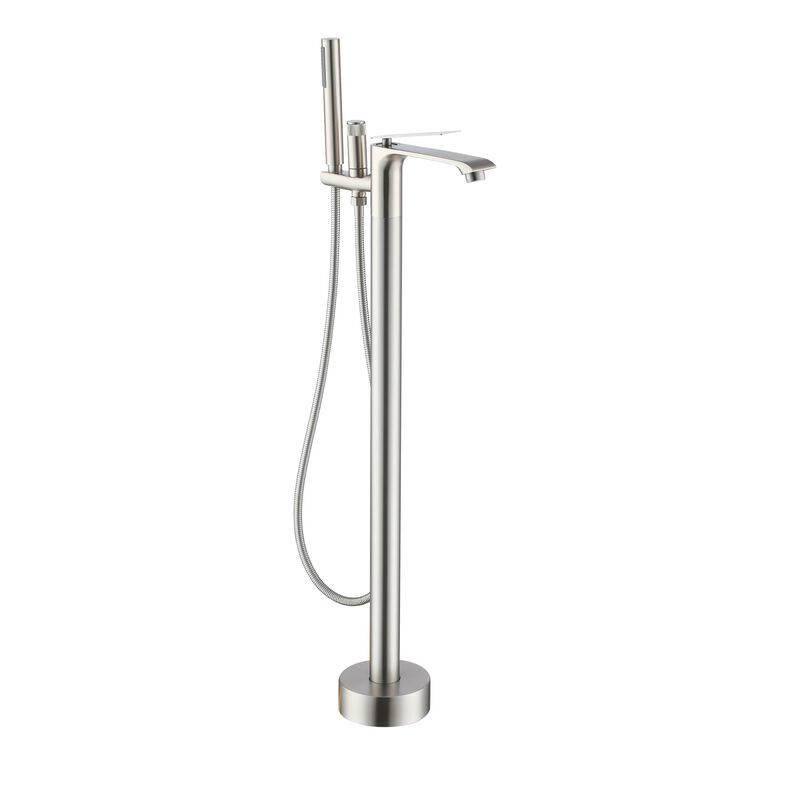 Mondawe Single-Handle Freestanding Floor Mount Tub Filler Faucet with Handheld Shower