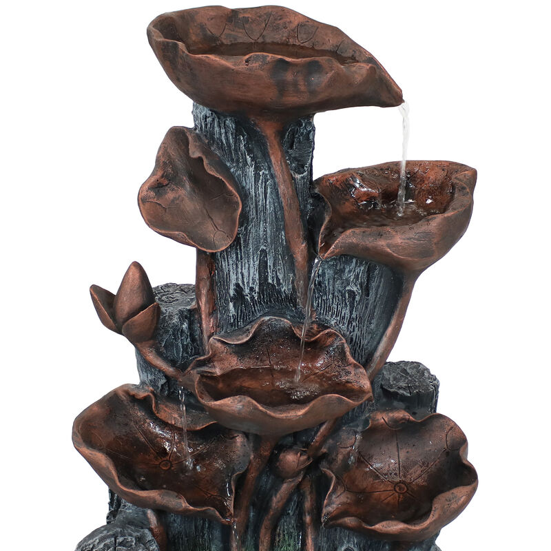 Sunnydaze Driftwood and Stems Solar Water Fountain with Battery - 30 in