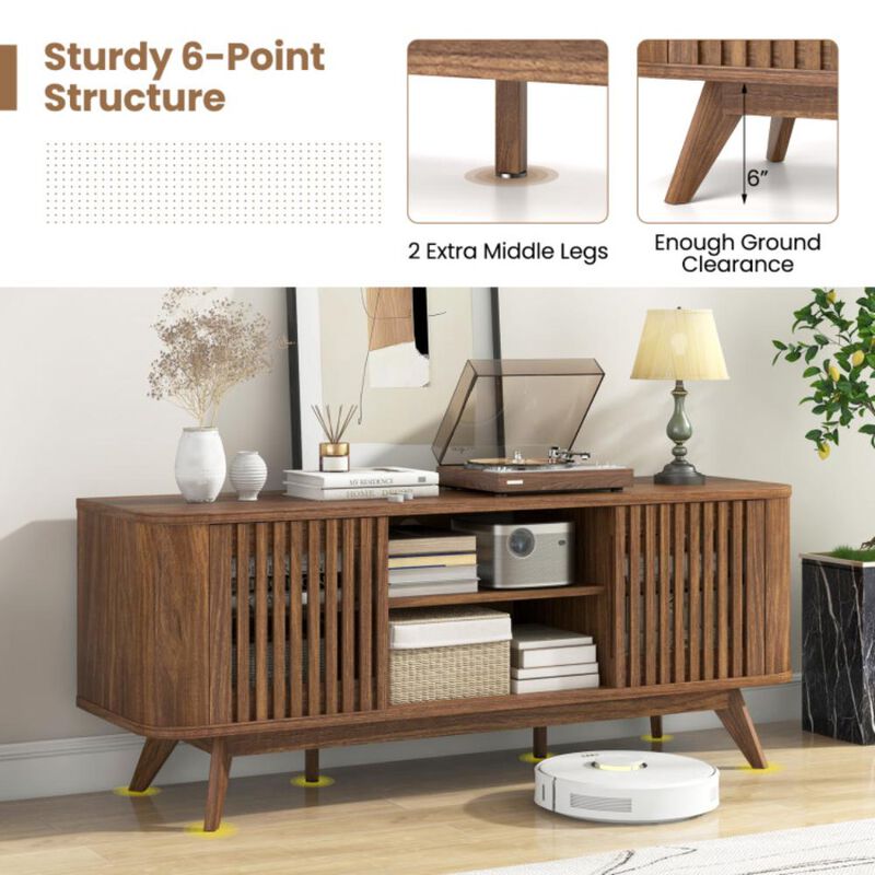 Hivvago 2-Door TV Stand for TVs up to 60 Inches with Adjustable Shelves