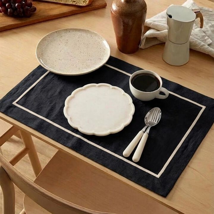 Linen Placemats Set of 4 for Dining Table Decor, 14 x 19 Inch - Kensington