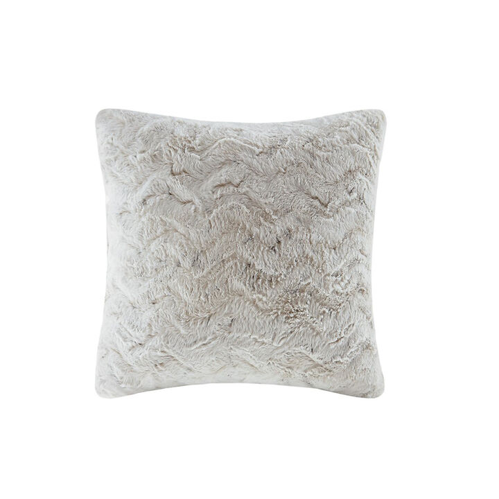 Gracie Mills Shawn Faux Brushed long Fur Square Pillow