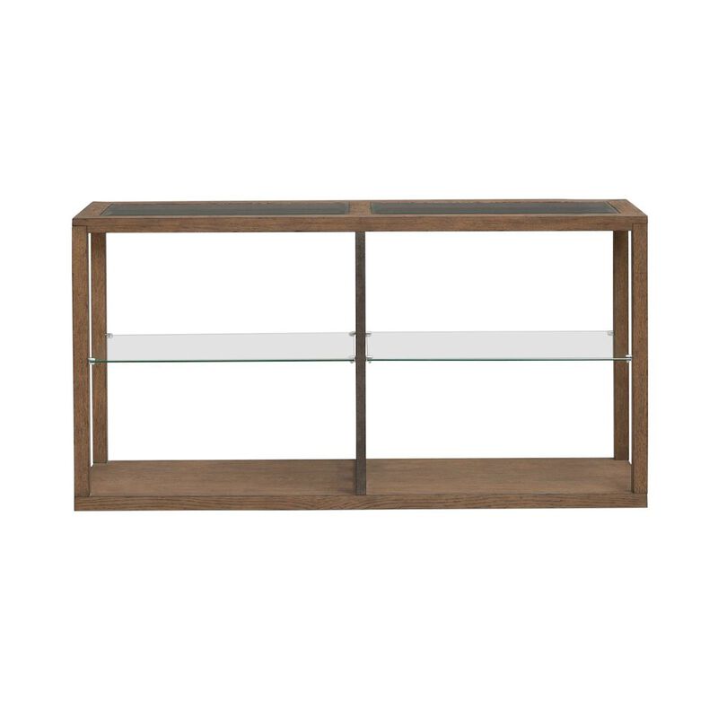 Liberty Furniture Bayhill Trellis Sofa Table for Living Room - Honey w/ Black Metal Accents image number 0