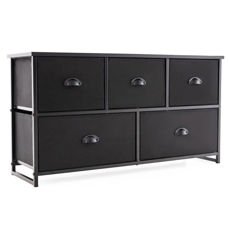 Hivvago Dresser Storage Tower with 5 Foldable Cloth Storage Cubes