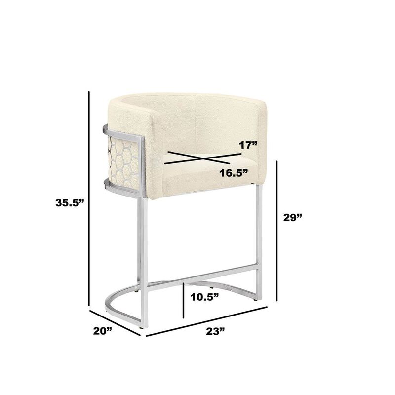 Best Quality Furniture Best Quality furnitutre Cream with silver barstool, Set of two