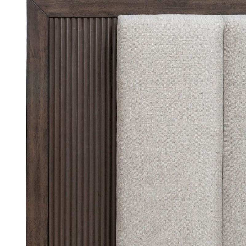 Liberty Furniture Modern Edge King Upholstered Bedframe for Bedroom - Caffe Brown image number 3