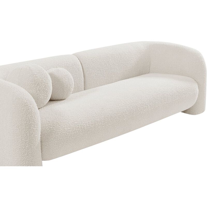 Meridian Furniture Emory Cream Boucle Fabric Sofa