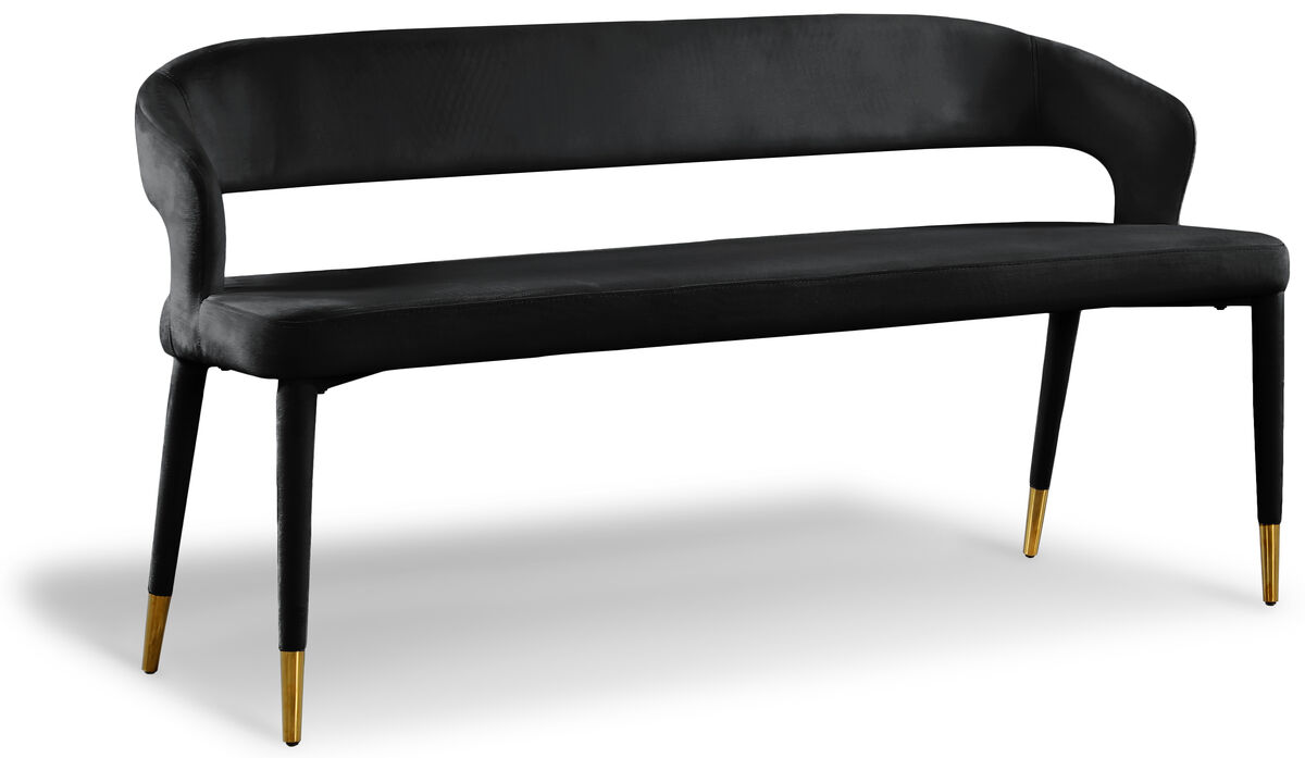 Meridian Furniture Destiny Black Velvet Bench
