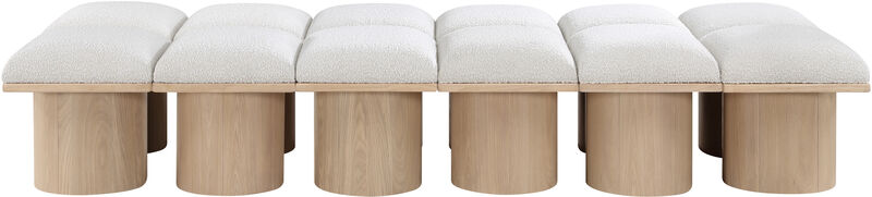 Meridian Furniture Pavilion Cream Boucle Fabric Bench