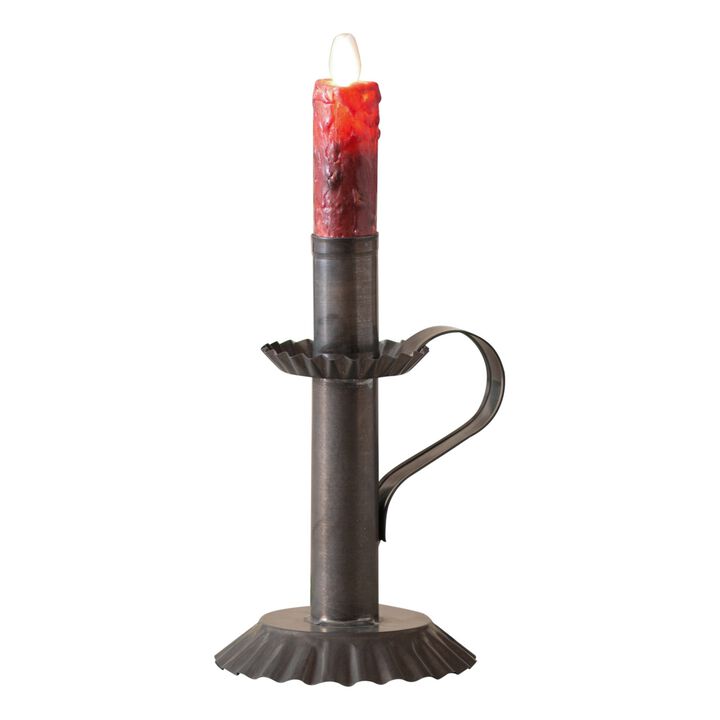Kettle Black Metal Candlestick Holder 7in Electric Taper Candle Stand Indoor