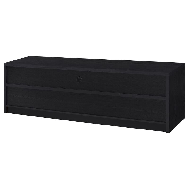 Rutvy TV Stand Media Console with Open Shelves, Black Wood 78 Inch image number 4