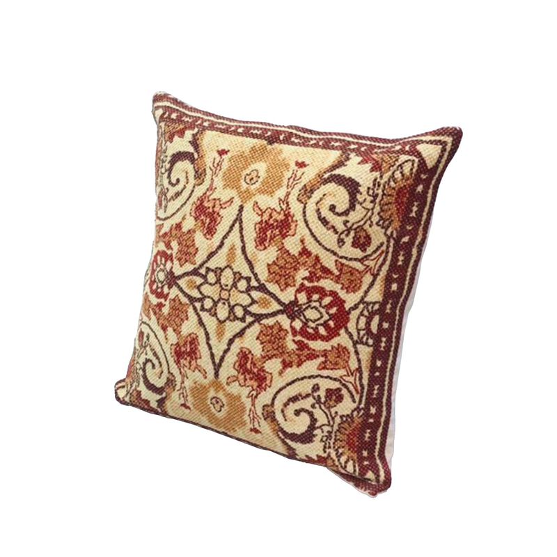 18 x 18 Square Cotton Accent Throw Pillow, Scrolled Floral Pattern, Multicolor