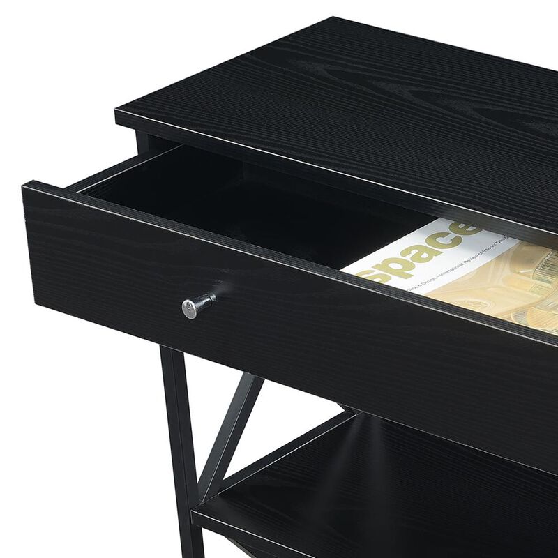 Convenience Concepts Tucson 1 Drawer Console Table, Black/Black