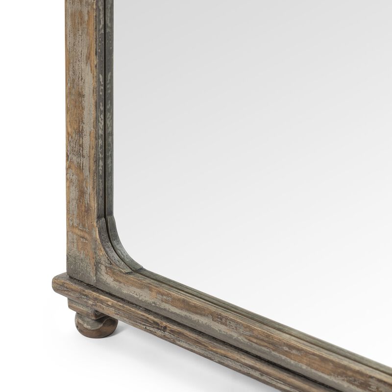 Orleans Blue Antiqued Pine Floor Mirror